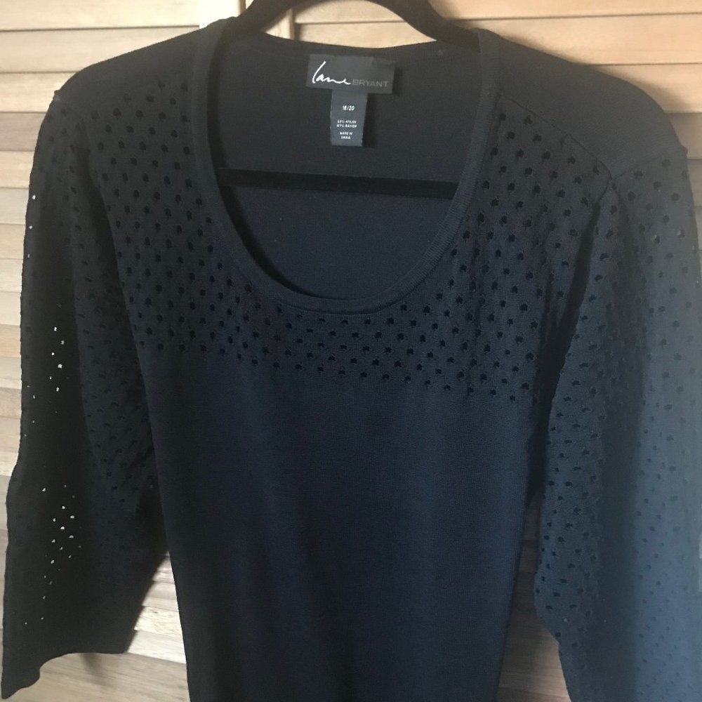 LANE BRYANT BLACK SWEATER DRESS SIZE 18/20